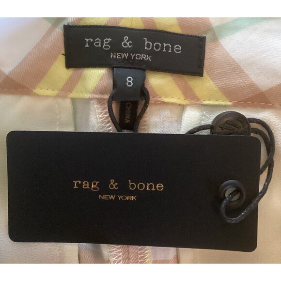 Rag & Bone Ivy Plaid High Waist Women’s Cotton Shorts Size 8 NWT - Picture 9 of 11